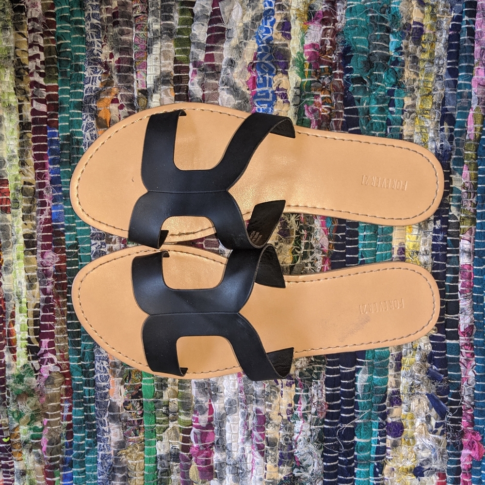 black sandals